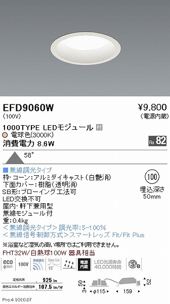 EFD9060W Ɩ _ECg  100 LED dF Fit gU