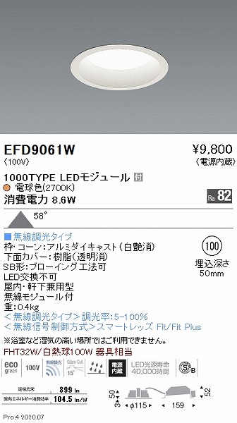 EFD9061W Ɩ _ECg  100 LED dF Fit gU