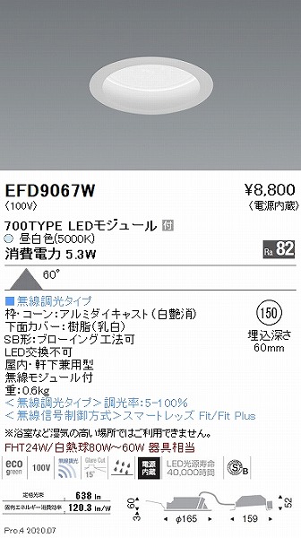 EFD9067W Ɩ _ECg  150 LED F Fit gU