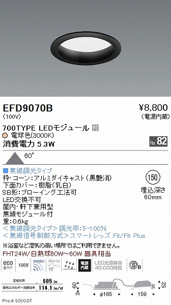 EFD9070B Ɩ _ECg  150 LED dF Fit gU