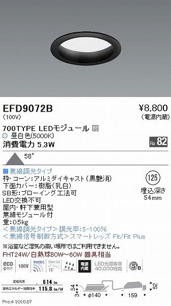 EFD9072B Ɩ _ECg  125 LED F Fit gU
