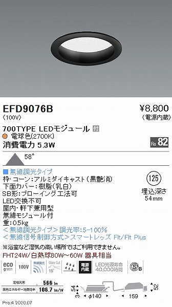 EFD9076B Ɩ _ECg  125 LED dF Fit gU