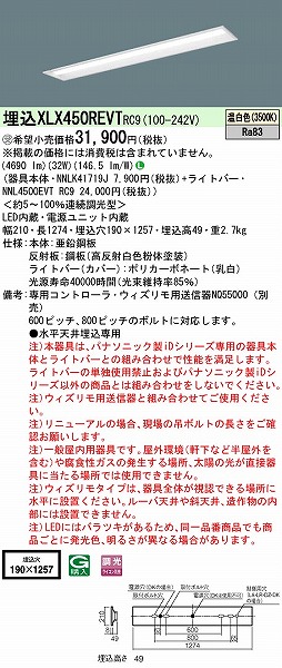 XLX450REVTRC9 pi\jbN x[XCg 40` ʊJ^ W=190 LED F 