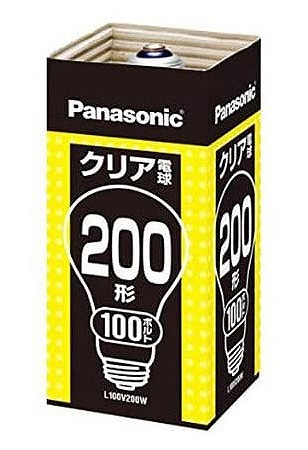 L100V200W パナソニック クリア電球 100V 200形 白熱灯 (E26)