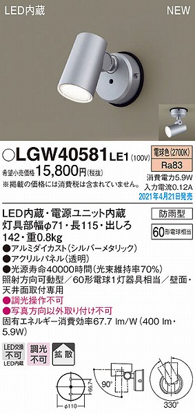 LGW40581LE1 pi\jbN OpX|bgCg Vo[ gU LED(dF)