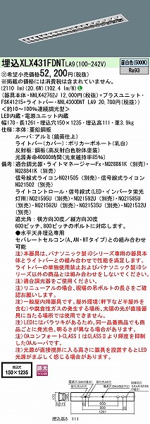 XLX431FDNTLA9 pi\jbN x[XCg 40` OARtH[gCLASS I W150 LED F 