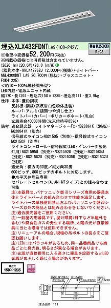 XLX432FDNTLA9 pi\jbN x[XCg 40` OARtH[gCLASS II W150 LED F 