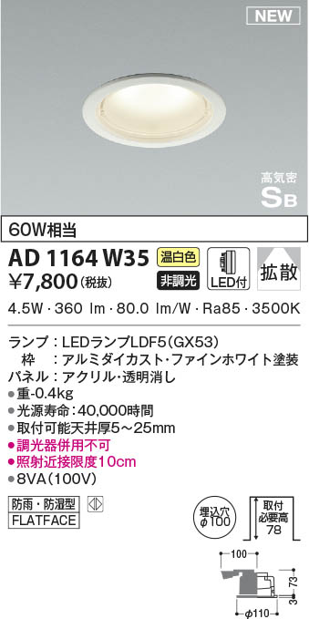 AD1164W35 RCY~ p_ECg zCg 100 LED(F) gU