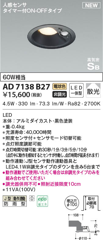 AD7138B27 RCY~ p_ECg ubN 100 LED(dF) ZT[t U