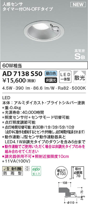 AD7138S50 RCY~ p_ECg Vo[ 100 LED(F) ZT[t U