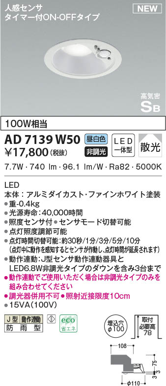 AD7139W50 RCY~ p_ECg zCg 100 LED(F) ZT[t U