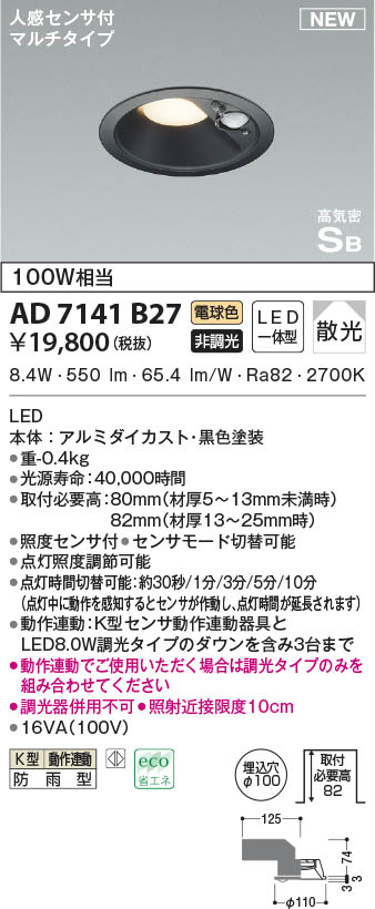 AD7141a27 RCY~ p_ECg ubN 100 LED(dF) ZT[t U (AD41914L ގi)