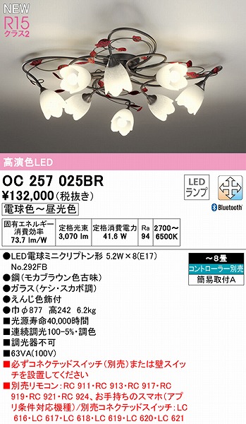 3％OFFクーポン利用でポイント最大8倍相当 オーデリック ∬∬βオーデリック/ODELIC【OC257072BR】シャンデリア 高演色LED  Bluetooth 調光・調色 LEDランプ コントローラー別売 通販