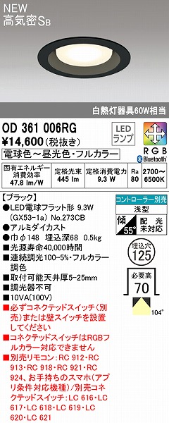 OD361006RG I[fbN _ECg ubN 125 LED tJ[F  Bluetooth gU