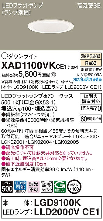 XAD1100VKCE1 pi\jbN _ECg zCg 100 LEDiFj gU
