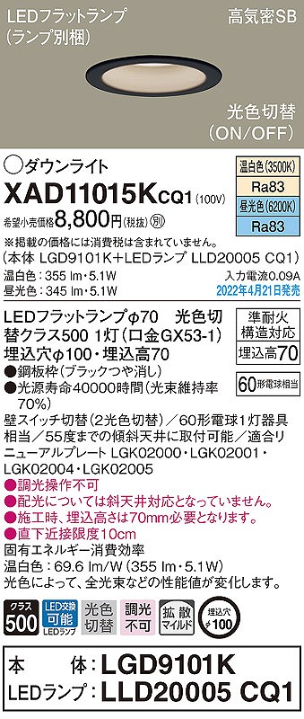 XAD11015KCQ1 pi\jbN _ECg ubN 100 LED Fؑ  gU