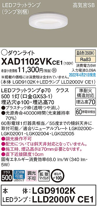 XAD1102VKCE1 pi\jbN _ECg NA 100 LEDiFj gU