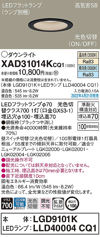 XAD31014KCQ1 pi\jbN _ECg ubN 100 LED Fؑ  gU