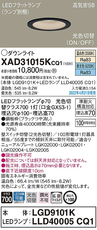 XAD31015KCQ1 pi\jbN _ECg ubN 100 LED Fؑ  gU