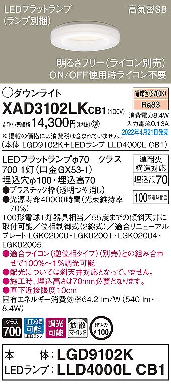 XAD3102LKCB1 pi\jbN _ECg NA 100 LED dF  gU