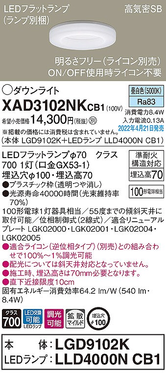 XAD3102NKCB1 pi\jbN _ECg NA 100 LED F  gU