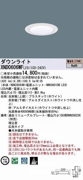 XND0606WFLE9 pi\jbN _ECg zCg 75 LED(dF) Lp