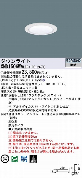 XND1506WALE9 pi\jbN _ECg zCg 75 LED(F) Lp