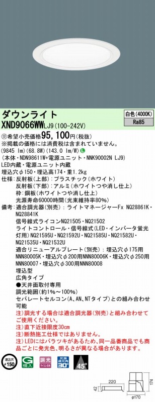 XND9066WWLJ9 pi\jbN _ECg zCg 150 LED F 