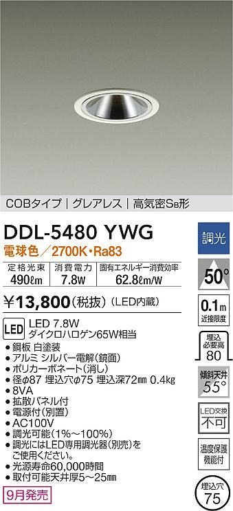 DDL-5480YWG _CR[ _ECg zCg 75 LED dF  Lp