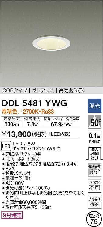DDL-5481YWG _CR[ _ECg zCg 75 LED dF  Lp