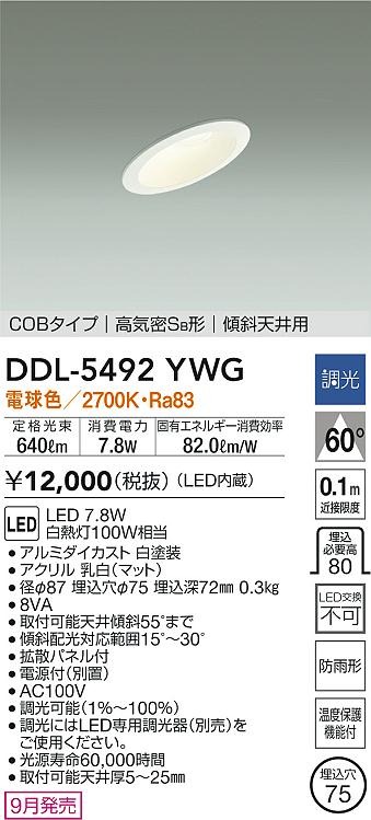 DDL-5492YWG _CR[ XΓVp_ECg zCg 75 LED dF  gU