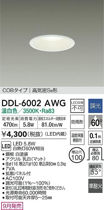 DDL-6002AWG _CR[ p_ECg zCg 100 LED F  gU