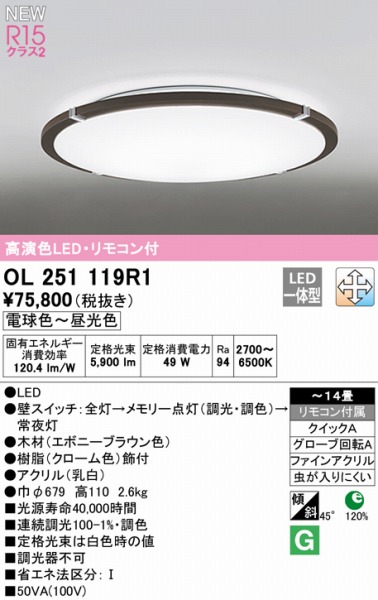 OL251119R1 I[fbN V[OCg G{j[ LED F  `14