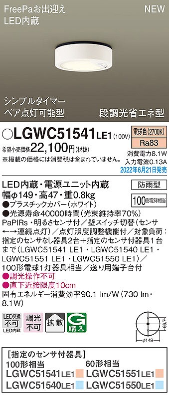 LGWC51541LE1 pi\jbN pV[OCg zCg LED(dF) ZT[t gU