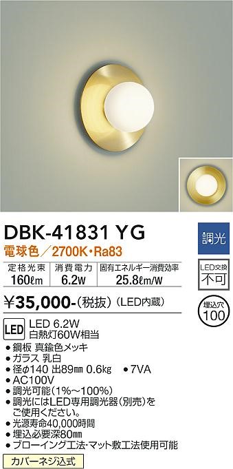 DBK-41831YG _CR[ uPbgCg uX LED dF 