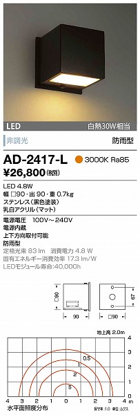 AD-2417-L 山田照明 屋外用ブラケット