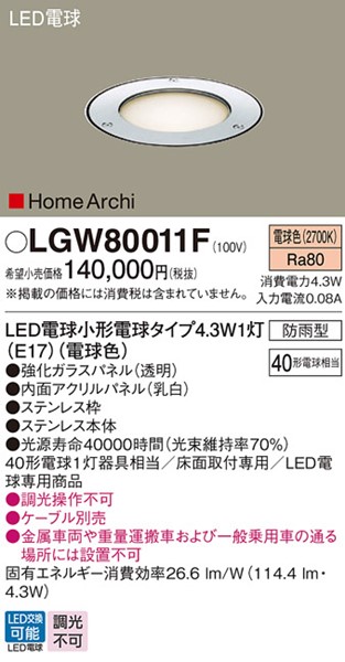 LGW80011F pi\jbN Abp[Cg o[hCg Ɩ XeX LEDidFj