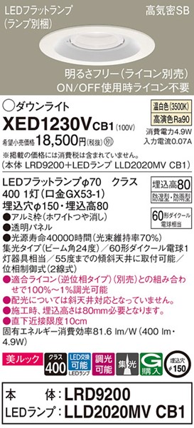 XED1230VCB1 pi\jbN p_ECg zCg 150 LED F  W