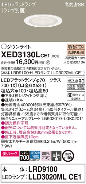 XED3130LCE1 pi\jbN p_ECg zCg 100 LEDidFj W