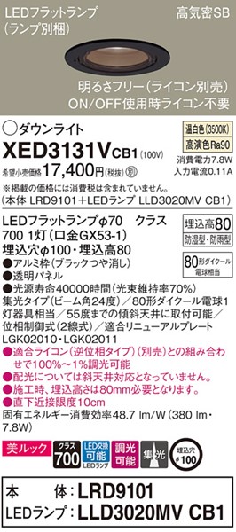 XED3131VCB1 pi\jbN p_ECg ubN 100 LED F  W