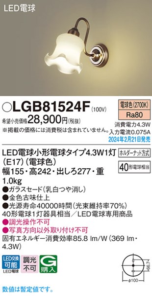 LGB81524F pi\jbN uPbgCg S[h LED(dF) (LGB81524Z p)