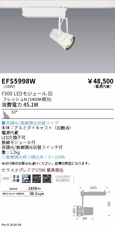 EFS5998W Ɩ [pX|bgCg zCg LED Fit Lp (EFS5998W)