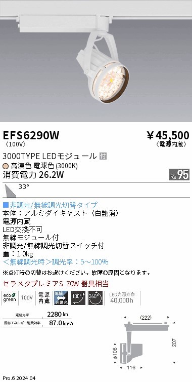 EFS6290W Ɩ [pX|bgCg zCg LED Fit Lp (EFS6290W)