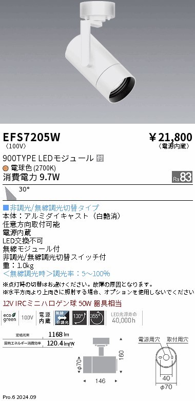 EFS7205W Ɩ [pX|bgCg zCg LED dF Fit Lp (EFS7205W)