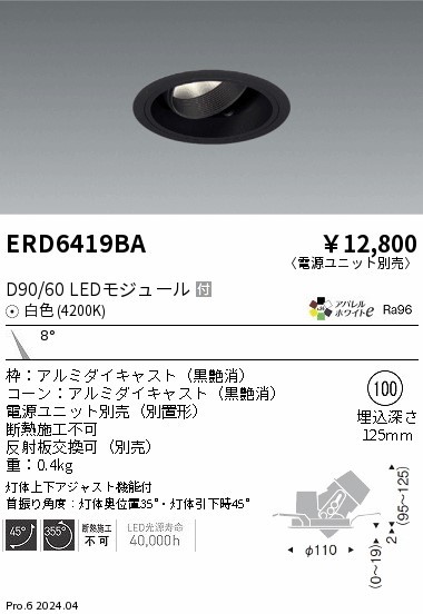 ERD6419BA Ɩ sz[jo[T_ECg 75 ubN LEDiFj p (ERD6419BA)