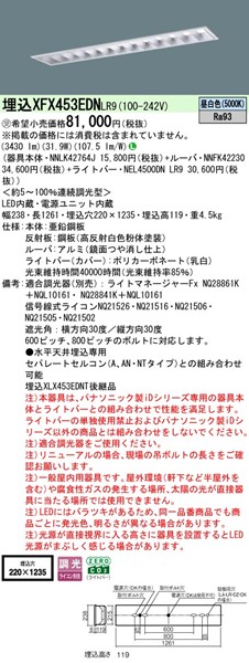 XFX453EDNLR9 pi\jbN x[XCg 40` [o[t W220 LED F 