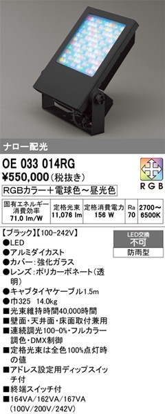 OE033014RG I[fbN  ubN LED RGBF DMX p 11076lm