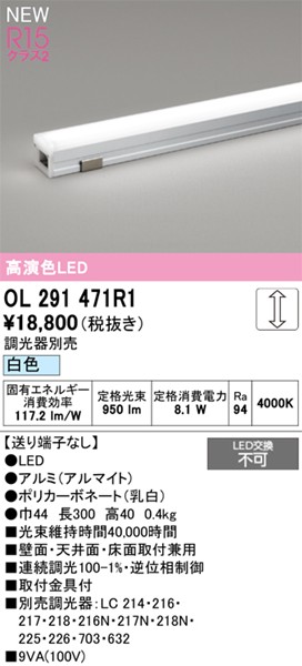 OL291471R1 I[fbN ԐڏƖ nCp[ L=300 LED F 