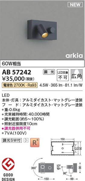 AB57242 RCY~ uPbgCg O[ LED dF  Lp