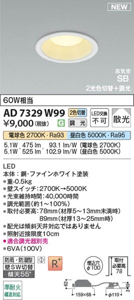 AD7329W99 RCY~ CSB_ECg 100 zCg LED Fؑ  U